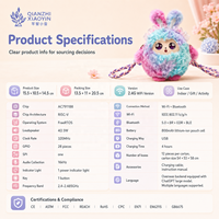 Sac à bandoulière en peluche Lapin Arc-en-ciel IA avec col en dentelle, oreilles scintillantes, yeux LED et fonction de clonage vocal ChatGPT pour la mémoire (plus de 50 langues)
