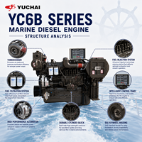 Moteur diesel marin Yuchai YC6B165C 120 kW 163 CV, refroidi par eau, turbocompressé, 2300 tr/min, pour bateau de pêche, navire de transport de marchandises et de passagers