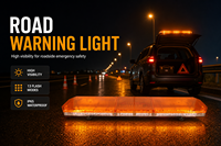 Barre lumineuse d'avertissement LED ambre HB-750D 12-24V IP65 en PC, 13 modes de clignotement, fixation magnétique pour secours routier, vente en gros OEM