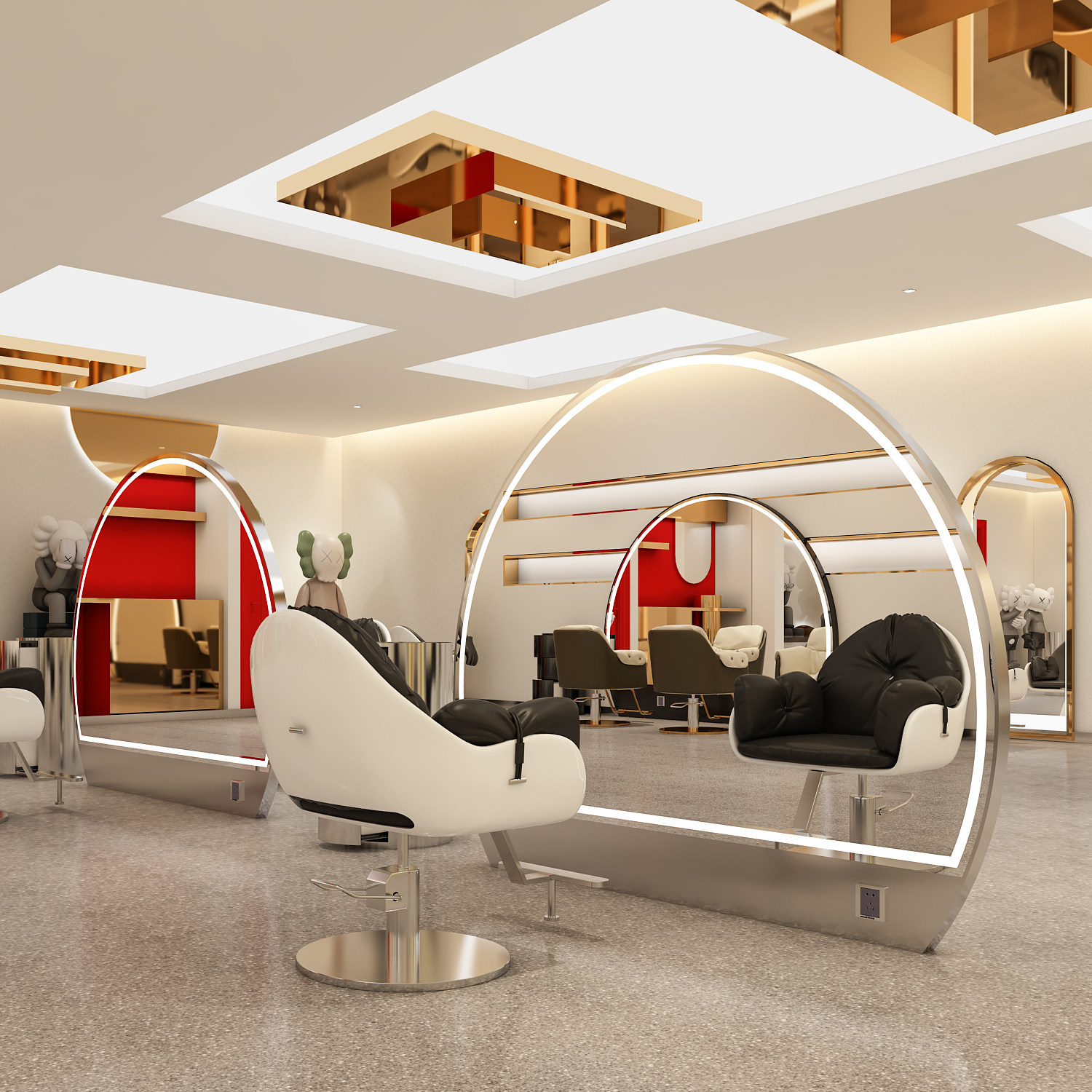 Semi-circulaire double face double personne-largeur argent