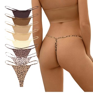 Mutandine perizoma da donna con stampa leopardata Sexy Plus Size a vita bassa T-back No Show Lingerie antibatterica elasticizzata comoda biancheria intima - Product Image 1