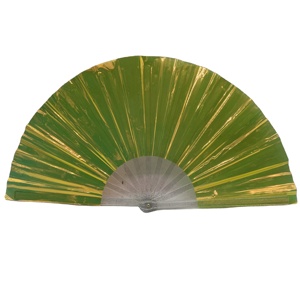 33Cm Iridescent Reflective <b>Fan</b> Neon Plastic Rib PVC <b>Large</b> Hand <b>Fan</b> for Rave Party - Product Image 3