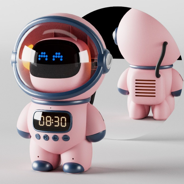 Astronaut Robot Speaker with AI Voice Control TF Card Clock Alarm Smart Multifunctional Audio Gadget