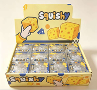 Jouet Squishy Vaseline en forme de fromage, 12 pièces/boîte, boîte PVS, jouets anti-stress à rebond lent en forme d'aliments, cadeau promotionnel