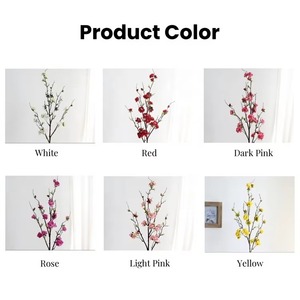 Branches de fleurs artificielles en soie blanches et roses, type cerisier, pour décoration de mariage et centre de table - Product Image 2