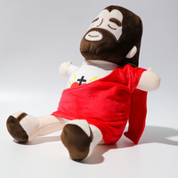 Jésus en peluche créatif qui respire avec éclairage et musique, adorable poupée en peluche de Jésus respirant, jouet en peluche de Jésus qui respire