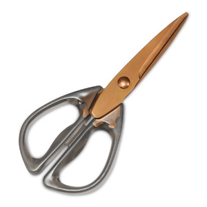 <b>Kitchen</b> <b>Scissors</b> Stainless Steel Transparent Handle Gold Electroplated For Home Use - Product Image 3