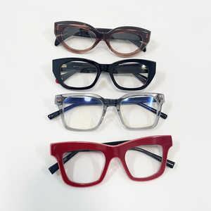 Gafas de Mujer con Diseño de Ojo de Gato, Modernas <span class=keywords><strong>y</strong></span> Populares, con Montura Óptica de Acetato, Gruesa <span class=keywords><strong>y</strong></span> Elegante, Hechas a Mano, Disponibles en Stock - Product Image 2