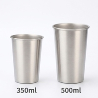 Vaso de Acero Inoxidable 304, Taza de Agua de 350 ml y 500 ml, Acabado Mate Esmerilado, 10 Colores, Logotipo Personalizado, Venta al por Mayor