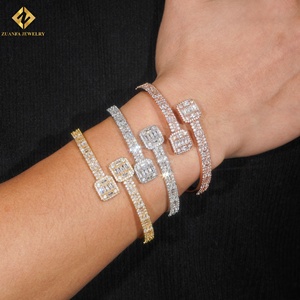 GRA Certificate Jewelry <b>Iced</b> Out Moissanite Bangle 925 Silver VVS Hiphop Bangle Pass Diamond Tester Fast Shipping - Product Image 1