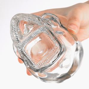 Botella <span class=keywords><strong>de</strong></span> Vidrio Blanco Cristalizado Personalizada <span class=keywords><strong>de</strong></span> Fábrica con <span class=keywords><strong>Forma</strong></span> <span class=keywords><strong>de</strong></span> <span class=keywords><strong>Calavera</strong></span>, Impresa con Serigrafía, con Tapa <span class=keywords><strong>de</strong></span> Corcho para Whisky, Ron y <span class=keywords><strong>Vodka</strong></span> - Product Image 4