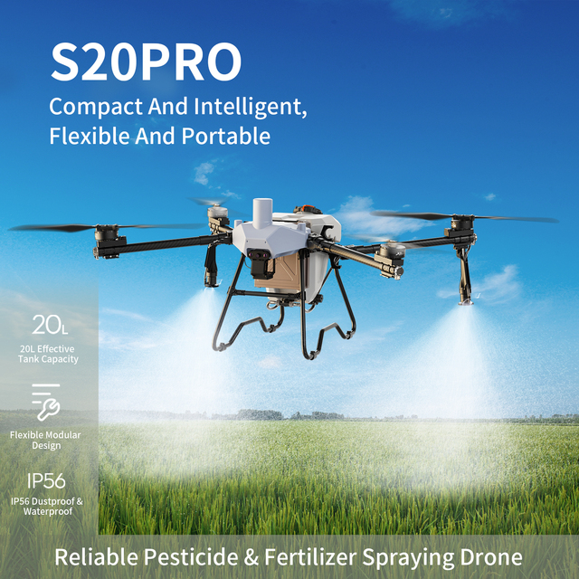 Multi-Crop Spraying Drone-Professional Solution for Cotton Wheat Soybean Fields 20L Tank IP56 Waterproof Aluminum Alloy Frame