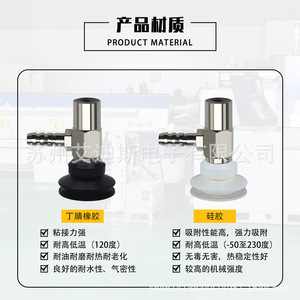 Ventosa de Vacío WEH36 8 10 15 20 30 40 50 WEH37 Negra Industrial Neumática de Succión Fuerte con Brida Estándar - Product Image 2