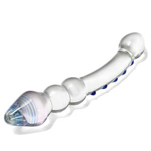 Dildo de vidro de cristal para masturbação feminino, plugue anal para estimulação da vagina, brinquedo sexual - Product Image 3