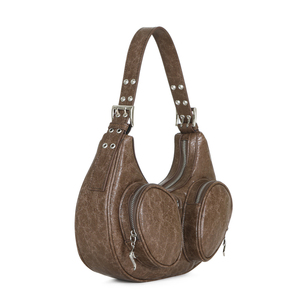 Retro Brown Bag With Easy Access Front Pocket And Dual Use <b>Shoulder</b> Cross <b>Strap</b> For Everyday Elegance - Product Image 2