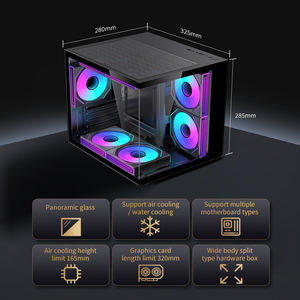 Boîtier d'ordinateur de jeu LOVINGCOOL avec logo personnalisé, noir, tour moyenne, design impressionnant, verre trempé, pour boîtier de processeur, cabinet <span class=keywords><strong>PC</strong></span> <span class=keywords><strong>Gamer</strong></span>, meilleur choix - Product Image 6