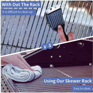 Ensemble de support à Kebob en acier inoxydable, présentoir à brochettes de Shish, support universel pour <span class=keywords><strong>Barbecue</strong></span> et Grill, 40 pouces - Product Image 6