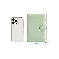 Portefeuille en cuir souple PU RFID ultra-fin multifonctionnel pour passeport et documents, nouveau modèle pour femme, porte-billets, couleur unie