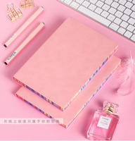 Carnet personnalisé avec logo A5/A6/B5, couverture en cuir souple avec bordure arc-en-ciel, bloc-notes avec 100 pages intérieures, carnet pour étudiant