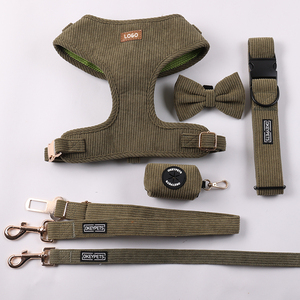 Toptan Kordonlu Çekmez Kahverengi Köpek Tasması Yeleği Ayarlanabilir Yumuşak Dolgulu Kadife Evcil Hayvan Yürüyüş Göğüs Tasması Üreticisi - Product Image 3