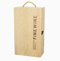 Boîte en bois pour deux bouteilles de vin rouge, coffret à vin en bois massif pour 2 bouteilles, boîte cadeau universelle pour deux bouteilles de vin