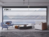 Fenêtre coulissante verticale automatique à persiennes, design moderne YDNCN, sur mesure, avec levage électrique et double vitrage trempé
