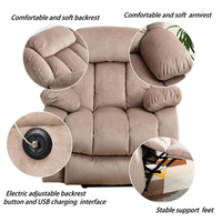 Fauteuil de relaxation moderne pour salon, en tissu, avec assistance électrique à levage, pour personnes âgées