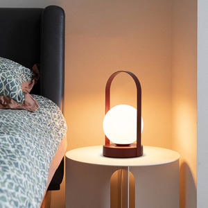 Lámpara de mesa de luz nocturna nórdica moderna portátil de <span class=keywords><strong>5V</strong></span>, cuerpo minimalista de Metal para dormitorio, hogar, decoración de Camping al aire libre, CC personalizada - Product Image 4