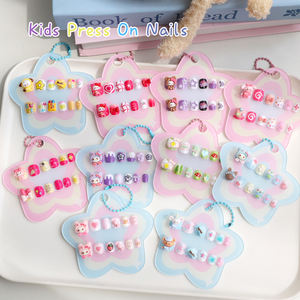 <span class=keywords><strong>Uñas</strong></span> Postizas Cortas Cuadradas <span class=keywords><strong>de</strong></span> ABS, Diseño <span class=keywords><strong>de</strong></span> Dibujos Animados, 12 Piezas, para Niñas, <span class=keywords><strong>Uñas</strong></span> a Presión - Product Image 2