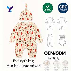 Band New Clothes Bamboo Viscose Custom Double Zipper Pajamas Autumn Baby <strong>Jumper</strong> Romper Bodysuit Baby-Romper - Product Image 1