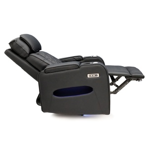 طقم كنبة أريكة كهربائية بآلية استلقاء من الجلد بتصميم عصري من Geeksofa Furniture مع كونسول وطاولة قابلة للطي لغرفة المعيشة - Product Image 6