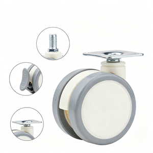 Ruedas Médicas Silenciosas, Juego de 4 Ruedas Giratorias de Goma con Freno para Cama, Carro, Silla de Ruedas - Product Image 5