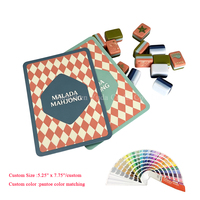 Mélangeurs de tuiles de mahjong 5,25" x 7,75" imprimés en couleur, vert, avec règles et conseils d'impression