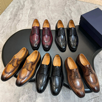 Chaussures habillées de luxe originales de marque de créateur à bout carré, confortables et polyvalentes pour le travail et les loisirs, en cuir, grandes tailles jusqu'au 48