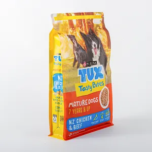 Bolsas de sellado con cremallera a base de alimentos Bolsa de pie de grado alimenticio personalizada para embalaje de golosinas para perros
