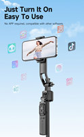 1760mm en alliage d'aluminium Live Streaming Selfie Stick AI Face Tracking pour V5.2 Télécommande sans fil Stable Automatique