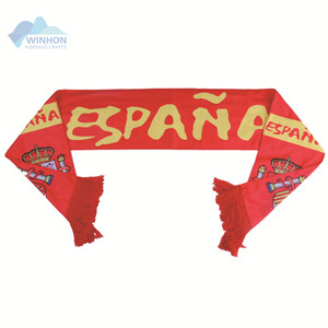 Vente en gros de drapeaux de pays nationaux Promotion drapeau de bonne qualité Satin polaire tricoté Sport équipe de Football Fans écharpe de Football - Product Image 3