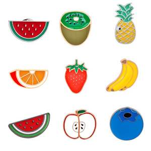 ファッションエナメルフルーツブローチセットかわいいドロップオイルスイカイチゴアップルバナナパイナップル & キウイ結婚式やギフト用 - Product Image 4