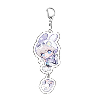 Porte-clés en acrylique Love and Deepspace, version Q, Zayne Rafayel Xavier Caleb Sylus, personnage d'anime mignon, pendentif pour sac, cadeau pour les fans du jeu