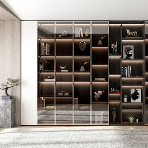 Libreria Moderna in <span class=keywords><strong>MDF</strong></span> a 6 Ripiani con Ante, Scaffale Alto ad Angolo per Soggiorno, Camera da Letto e Ufficio - Product Image 6