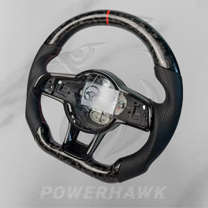 Volant en cuir performant en carbone forgé pour Volkswagen Golf 5 6 7 7.5 8 MK5 MK6 MK7 MK8 Polo Tiguan Passat CC Jetta - Product Image 2