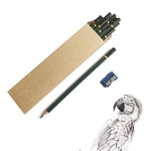 Ensemble de crayons en bois personnalisé, avec boîte à papier kraft écologique, 12 pièces, 8B, 7B, 6B, 5B, 4B, 2B, B, hf, 2, H, 3H, avec aiguisoir - Product Image 5