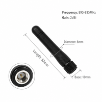 Antenne LoRa ISM 915 MHz 895-935 MHz 2,5 dBi à polarisation verticale, mini fouet avec connecteur mâle J pour passerelle industrielle LoRaWAN