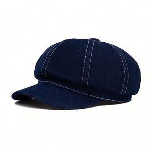 Nouvelle Casquette Gavroche Tendance Automne 2024 à 8 Panneaux, Chapeau Béret Grande Taille en Jean pour Femme, Idéal pour l'Extérieur et la Mode Féminine - Product Image 4
