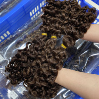 Vente en gros de cheveux afro crépus SDD en vrac, qualité 12A, noir naturel # Extensions de cheveux humains vierges à double trame, 100 % alignées sur les cuticules, couleur marron, 2 pièces