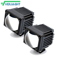 Feux de travail LED pour voiture 32W avec lentille de projecteur, feux de route carrés de 2,5 pouces, feux de croisement pour véhicules tout-terrain 4x4, SUV, camping-cars R40