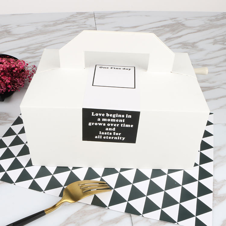 Wholesale high quality white custom luxury paper gift packaging small cardboard paper wedding cake box