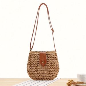 Summer Women Bohemian Handmade Paper Crossbody Bag with USB <b>Small</b> Beach Seaside Vacation Bag - Product Image 1