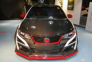 อะไหล่รถยนต์สำหรับฮอนด้า15-17 Civic Type R FK2 TM ชนิดกันชนหน้าคาร์บอนไฟเบอร์ Lip Splitter - Product Image 4