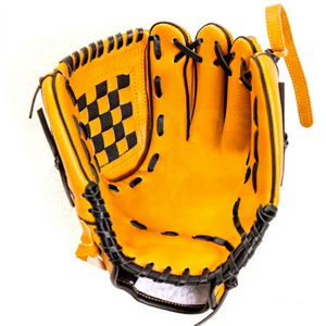 Gant de baseball en cuir Mudassar Sports pour droitier, avec filet en H, doigts entièrement couverts, pour outfield, antidérapant, fermeture auto-agrippante - Product Image 1